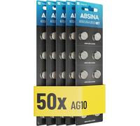 Hamiltion-50X Pile Lr1130 Ag10 Lr54-1,5V Alcaline Étanche & Longue Durée-V10Ga / Rw49 / G10A / 189 / Gp189 / L1130 / 89A-Pile Lr54 Pile Bouton, Pile L1131C, Pile L1131, Piles Lr54, Piles Ag10