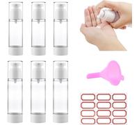 Hamiltion-6 Pcs Bouteilles De Voyage Cosmetique Avec Entonnoir Et Etiquetage, 3 80ml Flacon Vide Transparent Et 3 100ml Contenants Cosmetique Pour Lotion, Huile, Shampooing, Voyage, Extérieur