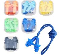 Hamiltion-6pair Bouchons D'oreille Pour Dormir-Ensemble Bouchons D'oreille Avec Cordon,Protège-Oreilles Pour Dormir Pour Atténuer Les Bruits Et Les Ronflements,Réduction Du Bruit Jusqu'à 33db