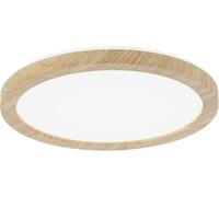 Hamiltion-71032 Panneau Led Atria Shine Plafonnier + Backlight Rond Ip44 11,2W 850Lm 190Mm Esthétique Bois Plastique 4000K Luminaire Bain, Matière, 11.2 W