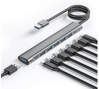 Hamiltion-8-In-1 6-Usb 3.0 Hub With 5Gbps Data Transfer, Ultra-Slim Data Usb Hub For Macbook, Imac, Surface, Mobile Hdd And Plus (Usb-A, 4 Ft)