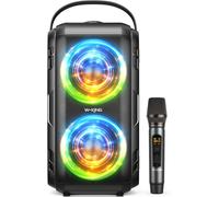 Hamiltion-80W Enceinte Bluetooth Puissante Avec Microphone Sans Fil/2 Haut-Parleurs À Gamme Complète/Super Bass, Party Haut Parleur Bluetooth Chantier Speaker/Lumières/Son 105Db/Ipx5/U-Disk/Carte Tf/