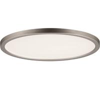 Hamiltion-92946 Panneau Led Areo Rond Incl. 1x12 Watts Plafond Nickel Mat Plafonnier Plastique Éclairage De Salon 3000 K, Matière, 12 W