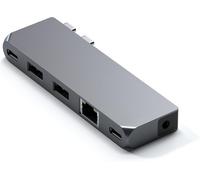 Hamiltion-Adaptateur Multiport Usb-C Hub Pro Mini-Usb4, Usb-A Data, Usb-C Data, Gigabit Ethernet, Prise Jack-Pour Macbook Pro/Air M2/M1 (Gris Sidéral)