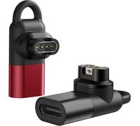 Hamiltion-Adaptateur Usb C Vers Garmin 2-Pack, Connecteur Câble Chargeur Type C À 90 Degrés Transfert De Données Compatible Avec Garmin Fenix 7/7S/7X/6/6S/6X/5/5S/5X/Forerunner 245/255, Noir + Rouge