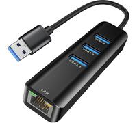 Hamiltion-Adaptateur Usb Vers Ethernet, Hub Usb 3.0 À 3 Ports Avec Adaptateur Ethernet Gigabit Rj45 1 Gbit/S, Compatible Macbook Air 2017/Imac/Xps/Surface