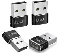 Hamiltion-Adaptateur Usb Vers Usb C 4 Pièces, Adaptateur Usb C Femelle Vers Usb Mâle, Type C Adaptateur De Rapide Et De Synchronisation Pour Iphone 15 14 13 Pro Max, Samsung Galaxy S23/S22 (Noir)