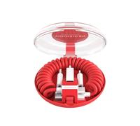 Hamiltion-Allroundo 6-En-1-Câble De Chargement Tout-En-Un Avec 5 Adaptateurs-Micro-Usb Usb-C-Pour Smartphones Et Appareils Mobiles-Compatible Avec Iphone Et Tous Les Autres Smartphones-Rouge