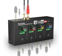 Hamiltion-Amplificateur Pour Casques 4 Canaux, Mélangeur Stéréo Compact En Métal Avec Entrées 6,35 Mm, 3,5 Mm& Rca, Sorties Trs, Fonction Muet Et Éclairage Moderne, Dc 12V
