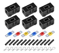 Hamiltion-Ans Porte-Fusible De Voiture, Midi Porte-Fusibles, Lot De 6 Porte Fusible Voiture Et 6 Pièces Fusibles Mega 40a, 50a, 60a, Boîte À Fusibles Pour Voitures, Camions, Véhicules
