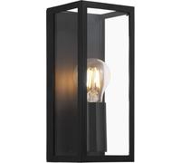 Hamiltion-Applique Murale Intérieure Amezola, Luminaire D¿Intérieur Industriel Et Vintage En Acier Noir Et Verre Transparent, Lampe De Salon, De Couloir Et De Salle De Bains, Douille E27, Ip44