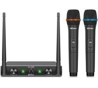 Hamiltion-Audio Au200 Pro Uhf Système De Microphone Sans Fil À 2 Canaux Avec Casque Cravate Sans Fil, Récepteur En Métal, Idéal Pour Karaoké, Fête À L'Égl (2 Portatifs)