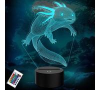Hamiltion-Axolotl Veilleuse Led 3d À Illusion D'optique 3d,16 Couleurs,Télécommande Usb,Lampe De Bureau Avec Base Fissurée,Décoration De Chambre À Coucher,Lumières De Table Pour Enfants,Cadeaux