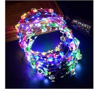 Hamiltion-Bandeau Fleur, 7pcs Bandeau Couronne Led Bandeau Fleur Mariage Pour Les Femmes Filles Accessoires De Cheveux Fête Du Festival De Mariage (Bandeau Fleur)