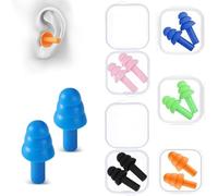 Hamiltion-Bouchon D'oreille,5 Paires Bouchon Oreille Piscine,Bouchons D'oreilles En Silicone Pour Natation,Bouchons D'oreilles Réutilisables Anti Bruit