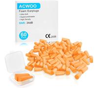 Hamiltion-Bouchon D'oreille,60 Paires Boule Quies Anti Bruit Snr 34 Db,Bouchons D'reille En Mousse Souple,Boule Quies Reutilisable Protection Auditive Pour Etudier Les De Voyage Fitness (Orange)