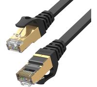 Hamiltion-C1897Bk Câble Plat Ethernet Catégorie 7 Avec Connecteurs Rj45 Plaqués Or 100% Cuivre Sstp Structure Torsadée À Double Blindage Compatible Avec 10Gbaset 5 M