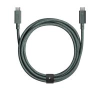 Hamiltion-Câble De Chargement Type-C Belt Cable Pro-8 Pieds -Usb-C Vers Usb-C-Ultra-Résistant-240W-Avec Sangle En Cuir-Iphone 16,16 Pro Max, Macbook Pro 14""/16"" M2, Air 15"" M2-Vert Ardoise