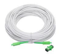 Hamiltion-Câble De Raccordement En Fibre Optique Simplex Os2 Lszh Sc/Apc-Sc/Apc Blindé Blanc Pour Réseaux Lan À Fibre Optique Avec Adaptateur 50 M
