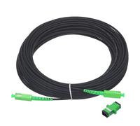 Hamiltion-Câble De Raccordement En Fibre Optique Simplex Os2 Lszh Sc/Apc-Sc/Apc Blindé Noir Pour Réseaux Lan À Fibre Optique Avec Adaptateur De 20 M