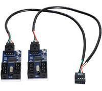 Hamiltion-Câble D'Extension Usb 2.0 9 Broches 1 Vers 2/4 Femelle-Adaptateur De Port Multilier