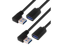 Hamiltion-Câble D'Extension Usb 3.0 Droite Angled Rallonge Usb 3.0 Type A Mâle Coudé Vers Usb 3.0 Type A Femelle 5 Gbps 30Cm Ralonge Usb-A Usb Mâle Femelle (Droite, Noir, 30Cm, 2Pack)
