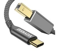 Hamiltion-Câble D'Imprimante Usb C Mâle Vers B Mâle-Câble De Scanner, Câble D'Imprimante Compatible Avec Nouveau Macbook, Macbook Pro 2016, Acer Switch 3, Dell Xps 13 Etc (1.5M Gris)
