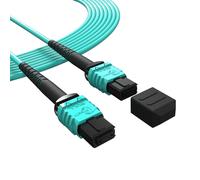 Hamiltion-Câble Fibre Optique Mpo Vers Mpo 5M 12 Fils, Femelle Type B, Om3 Multimode Fibre Optique Câble Patch Lszh Mpo-Mpo Patch Cord Pour Système De Câblage Compatible Qsfp+ Transceiver Mtp, Aqua