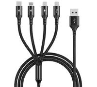 Hamiltion-Câble Multi Usb, 1.2M 4 En 1 Câble Universel Multi Usb Câble De Chargement En Nylon Avec Micro/Ip/Type C Lightning Câble Pour 15/14/13/12/11/Samsung Galaxy S23/Huawei/Oneplus/Wiko/Kindle.