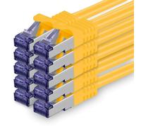 Hamiltion-Câble Réseau Cat.7 1M-Jaune-10 Pièces-Câble Patch Cat7 (Sftp/Pimf/Lszh) Câble Brut 10 Gb/S Avec Connecteur Rj 45 Cat.6A-10 X 1 Mètre Jaune