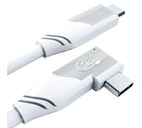 Hamiltion-Câble Usb-C All-In-One Coudé, Usb 3.2 Gen 2X2¿1 M (Transfert De Données 20 Gbit/S, Charge À 240 W Grâce Au Pd3.1, Fonctionne En Tant Que Câble De Données/Câble De Moniteur, Blanc)