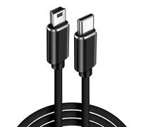 Hamiltion-Câble Usb C, Usb C Vers Mini Usb 2.0 Câble Convertisseur Otg De 1m De Données Charge Rapide Nylon Tressé Câble Chargeur Compatible Avec Iphone 15 Pro Max,Galaxy,Digital Camera,Mp3, Noir