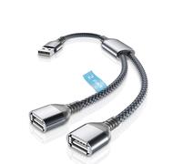 Hamiltion-Câble Usb Répartiteur 0.3M 2-Pack,Type A Mâle Vers 2 Femelle Rallonge Nylon Splitter Multiprise Y Cordon Double Port Hub Chargeur Split Adaptateur Pour Mac,Voiture,Pc,Ps4 Ps5,Xbox One X/S