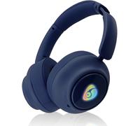 Hamiltion-Casque Bluetooth Sans Fil Over-Ear Casque Casque Stéréo Pliable Sans Fil Et 3,5 Mm Aux Filaire Avec Microphone Intégré, Rgb Led Rétroéclairé, Bleu Foncé
