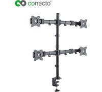 Hamiltion-Cc50286 Support De Bureaupour 4 Moniteur 33-69 Cm (13-27 ""), Inclinable À -45°/45°, Orientable À 180°, Pivotable À 360°, Réglable En Hauteur, Max. 8Kg, Vesa 100X100, Noir