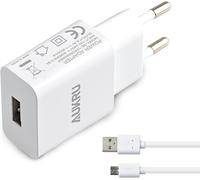 Hamiltion-Chargeur Secteur 5V 2A Adaptateur Usb Inclus Cable Micro-Usb Pour Samsung Galaxy S7/Htc/Nexus 6P/ Lg G5/ Nokia/Huawei P9/ Asus Télephones Et Tablettes [Blanc]
