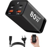 Hamiltion-Chargeur Usb C 80W, 4 Ports Chargeur Rapide Usb C Gan Tech Prise Usb C Compatible Pour Macbook Pro/Air, Ipad Pro/Air, Iphone 15 Pro/14 Pro Max/Plus/13, Samsung,Galaxy S23 Ultra/S22, Pixel 8