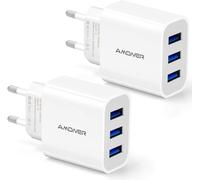 Hamiltion-Chargeur Usb Mural Avec 3 Ports Chargeur Usb 3a Un Courant Maximal De 2,4 A Chargeur Mobile Pour Tous Les Types De Téléphones Portables 2 Packs