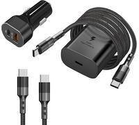 Hamiltion-Chargeur Voiture Usb C 25 W, Chargeur De Voiture Usb Rapide Qc3.0 Pour Samsung Galaxy S22/S21 Ultra/S20/Note 10/Note 20, I-Pad Air 4/Pro, Chargeur Usb C Avec 2 Câbles De Charge De Type C