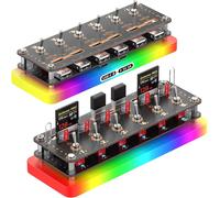Hamiltion-Commutateur Indépendant À 6 Ports Usb 2.0 Avec Lumières Colorées Rvb, Répartiteur Usb, Boîtier De Clé Usb, Boîte De Rangement Pour Carte Sd/Tf, Cadeaux Créatifs De Bureau, Cadeaux Pour Peti