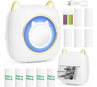 Hamiltion-Comuis Sharp Mini Imprimante Photo Portable, Imprimante Thermique Instantanée Sans Fil Bluetooth Avec 10 Rouleaux De Papier Thermique, Imprimante Pour Photos Liste D'Étiquettes (B)