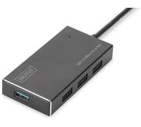 Hamiltion-Concentrateur Usb-4 Ports-Super-Speed Usb 3.0-5 Gbit/S-Plug&Play-Boîtier Aluminium-Noir