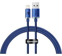 Hamiltion-Crystal Shine Series Câble De Charge Rapide Et De Données Usb 2,4 A Pour Iphone 14 13 12 Pro Max 1,2 M (Bleu)