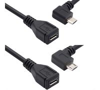 Hamiltion-Cy Câble D'Extension Micro Usb 2.0 Mâle Vers Micro Usb 2.0 Femelle Gauche Et Droite Coudé À 90 Degrés Connexion Broche Complète 0,5 M