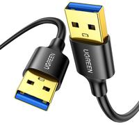 Hamiltion-Data Câble Usb 3.0 Type A Mâle Vers Male Superspeed Pour Disque Dur Boîtier Externe, Dvd, Refroidisseur Pc Portable Et Lecteur Blu Ray (0.5M)