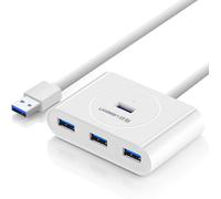 Hamiltion-Data Hub Usb 3.0 4 Ports Dock Usb Multiport 5Gbps Avec Câble De 1M Compatible Avec Ps4 Xbox 360 One Macbook, Supporte Windows Mac Os Linux (Blanc)