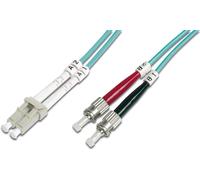 Hamiltion-Dk-2531-03/3 ¿ Câble À Fibre Optique Om3 ¿ 3 M ¿ Lc À St ¿ Câble Fibre Optique Duplex ¿ 1/10/40/100 Gbit/S ¿ Mm Multimode Lan ¿ Type De Fibre : 50/125 ¿ Turquoise (Aqua)