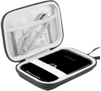 Hamiltion-Dur Cas Étui De Voyage Housse Porter Pour Hp Sprocket Plus/Hp Sprocket Select Imprimante Photo Portable (Tout Noir) (Noir/Blanc)