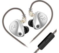 Hamiltion-Ezear Kz Castor Écouteurs Intra-Auriculaires Réglables À Double Pilote Iem Écouteurs Hifi Filaires Musiciens Mise À Niveau Iem Basse Profonde Pour Basse Voix Pop (Argent, Avec Micro)