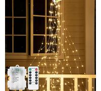 Hamiltion-Guirlande Lumineuse Sapin Noël Batteria 2M 280 Led Lumières De Noël Alimenté Avec 8 Modes Télécommande Lumineux Cascade De Vigne Pour Anniversaire, Jardin, Fête, Noël, Mariage (1 Pcs)
